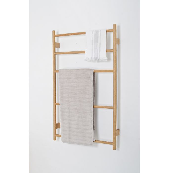 Natural Oak Wall Bar Towel Ladder